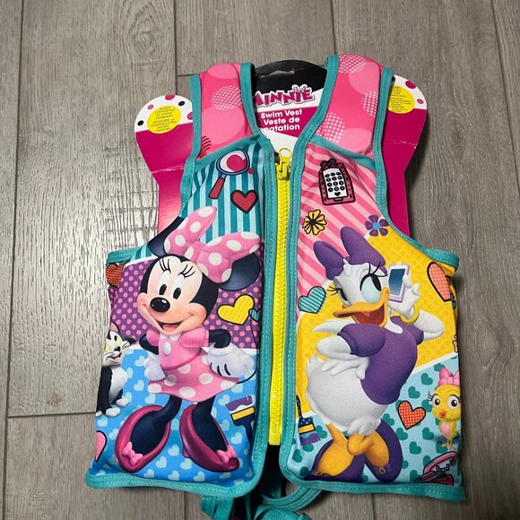 Disney Minnie Mouse Kids Life Jacket Swim Vest Jacket Pool Float 40-55lb M/L - Picture 1 of 5